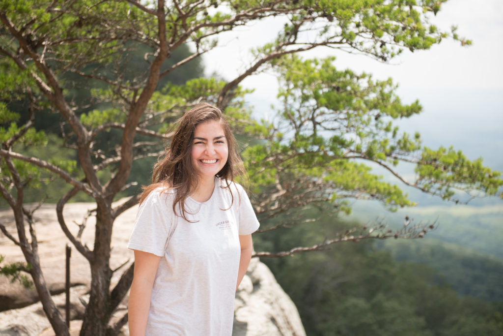 Tina Guliuzza smiling big at Sunset Rock Lookout Mountain, GA