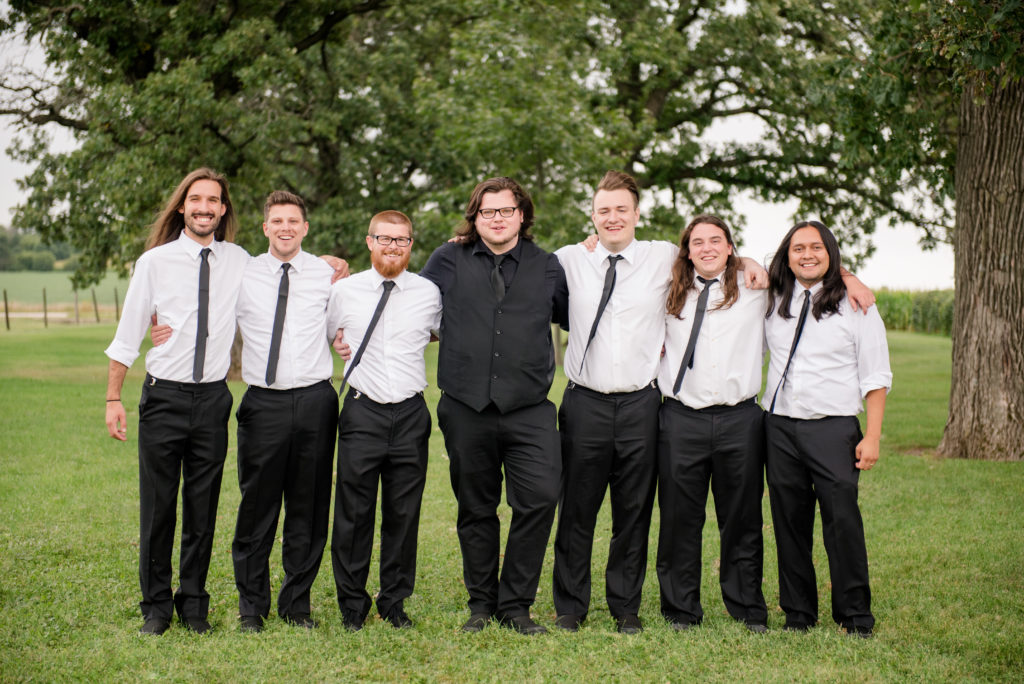 Jesse & Paige McEachran Homestead Winery outdoor wedding groomsmen by Tina Captures Photography