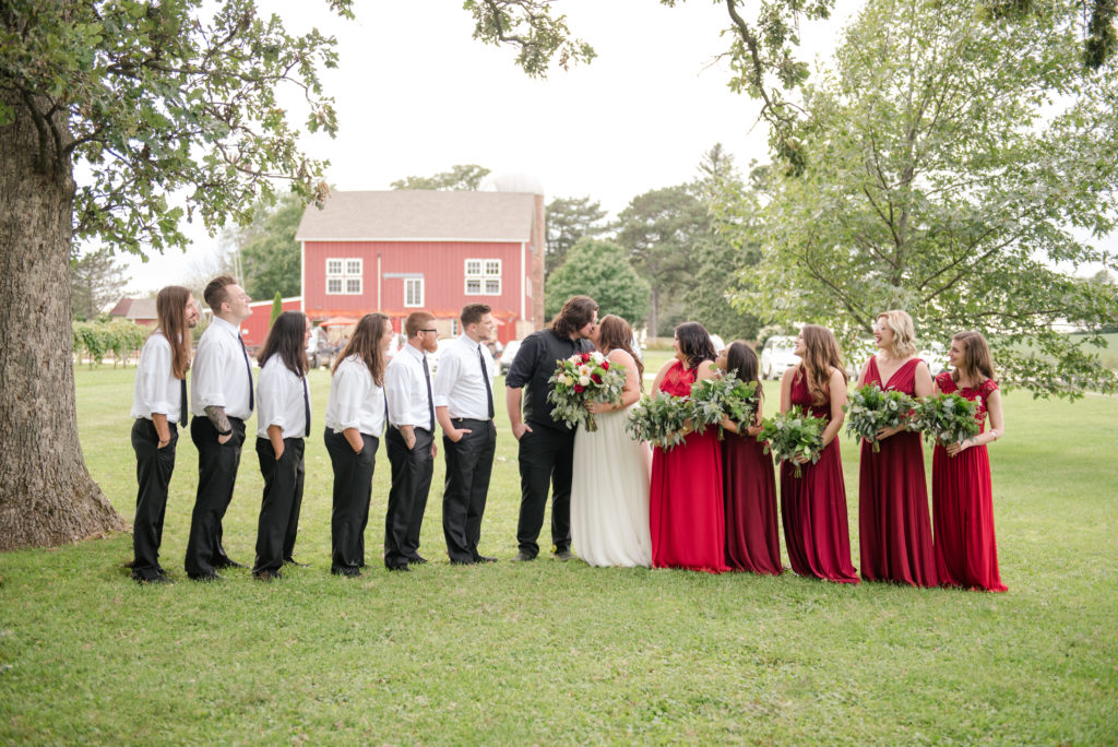 Jesse & Paige McEachran Homestead Winery outdoor wedding bridal party by Tina Captures Photography