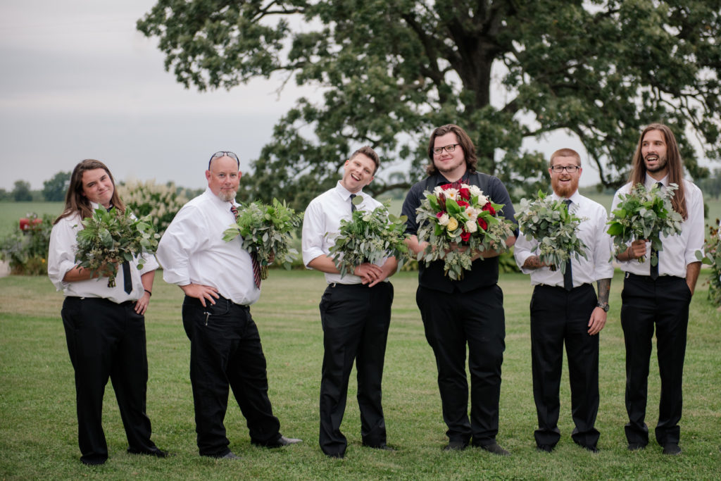 Jesse & Paige McEachran Homestead Winery outdoor wedding groomsmen by Tina Captures Photography