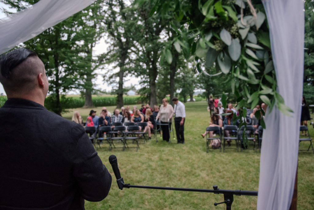 Jesse & Paige McEachran Homestead Winery outdoor wedding ceremony venue by Tina Captures Photography