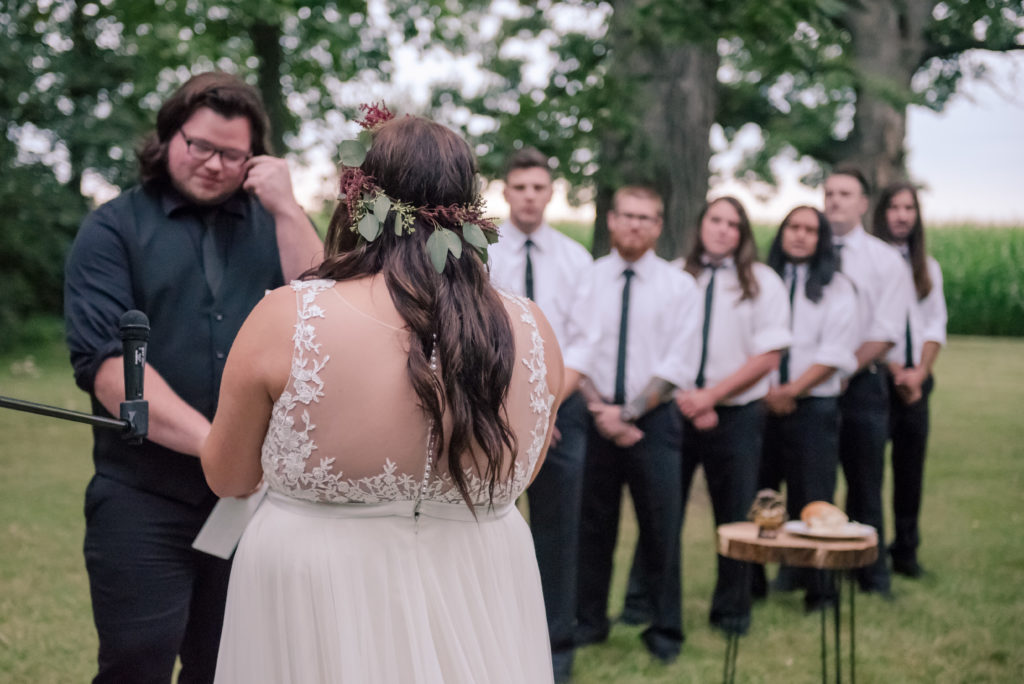 Jesse & Paige McEachran Homestead Winery outdoor wedding ceremony venue by Tina Captures Photography