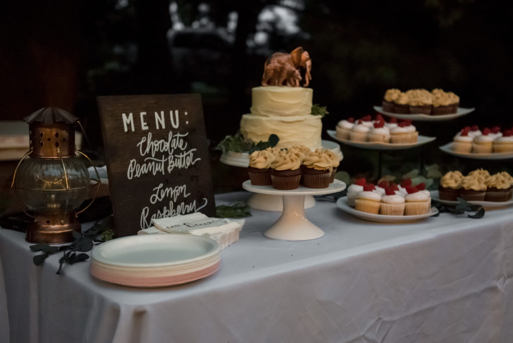 Jesse & Paige McEachran Homestead Winery outdoor wedding dessert reception by Tina Captures Photography